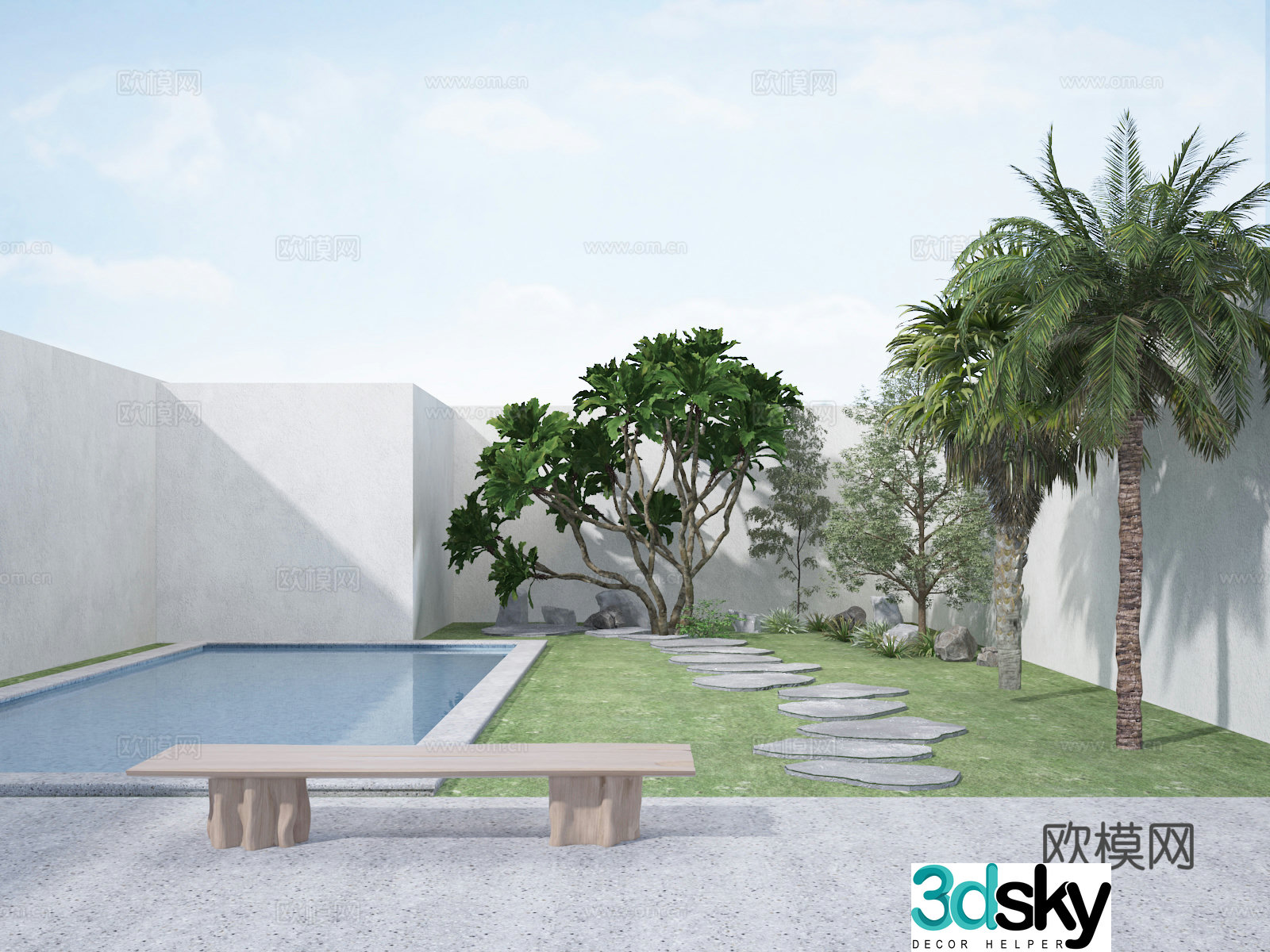 Garden landscape 3d model