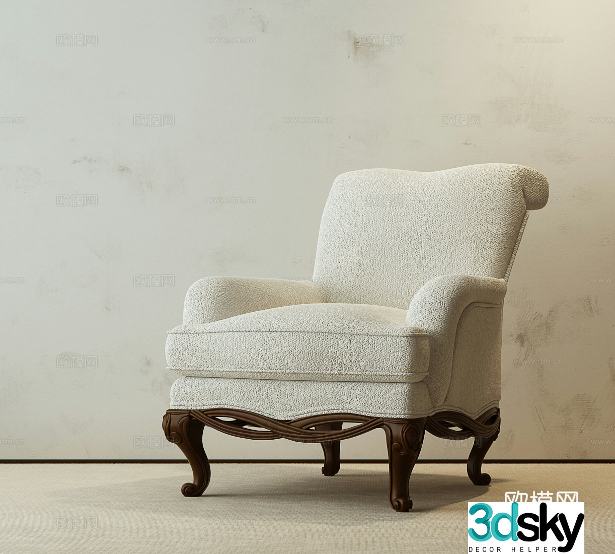 Modern American casual chair American casual chair French casual chair 3d model