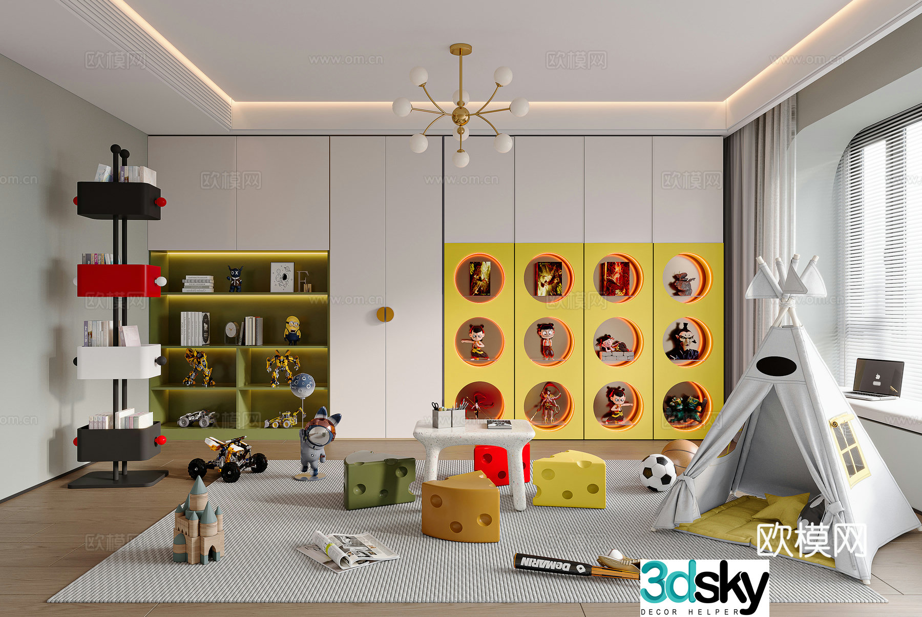Modern children’s entertainment room 3d model