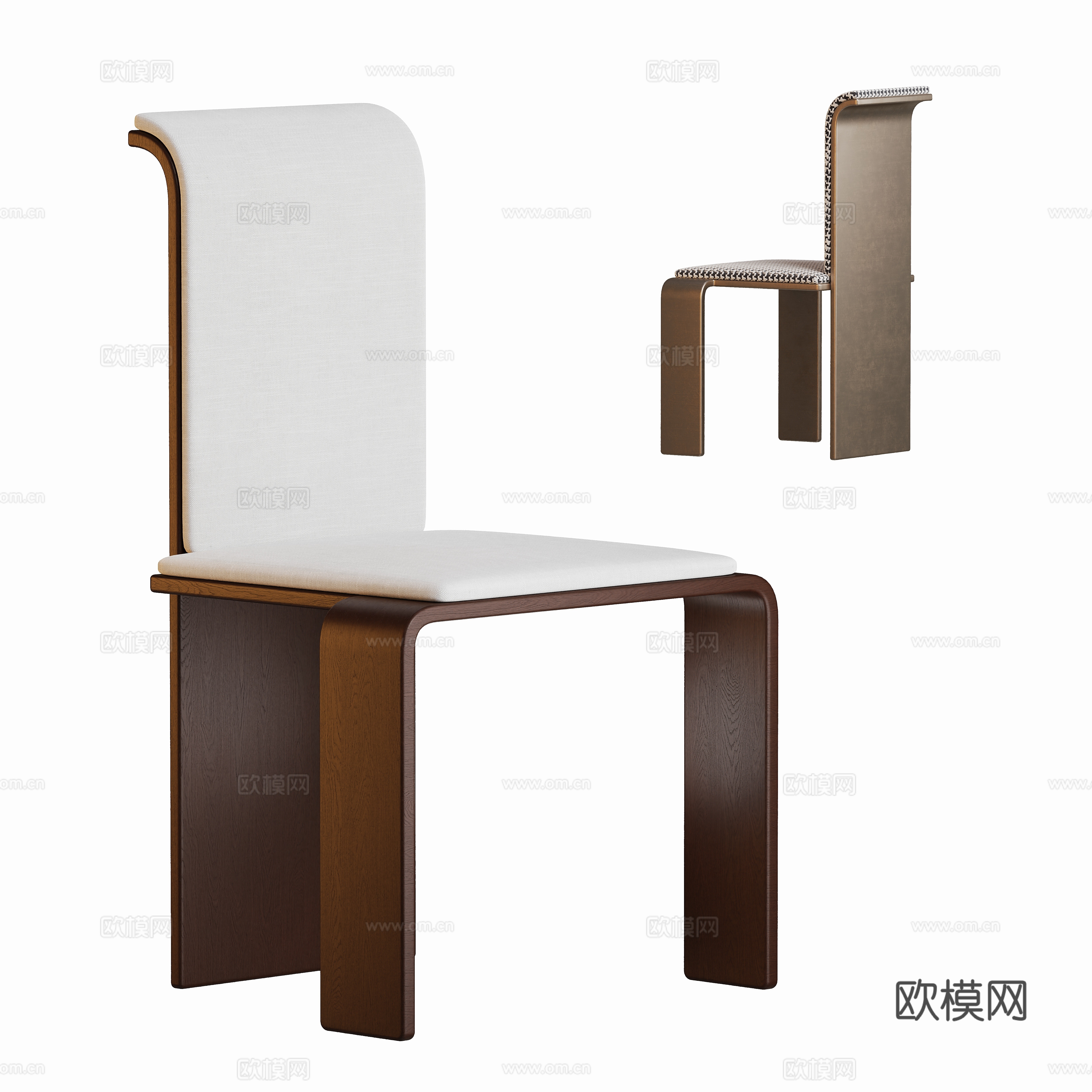 Modern minimalist dining chair chair 3d model