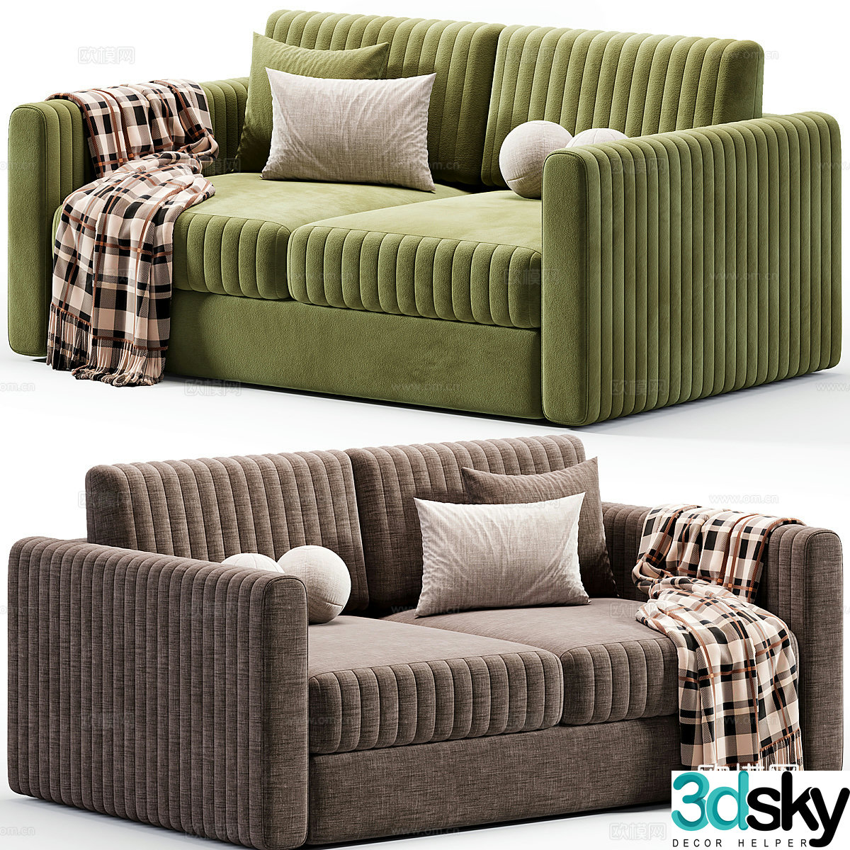 Modern Cream Style Layson Sofa 3d Model