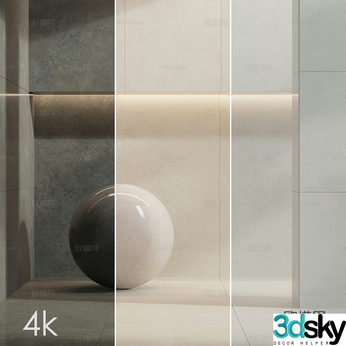 New Chinese-style ceramic tiles rock slabs wall and floor tiles 3D model