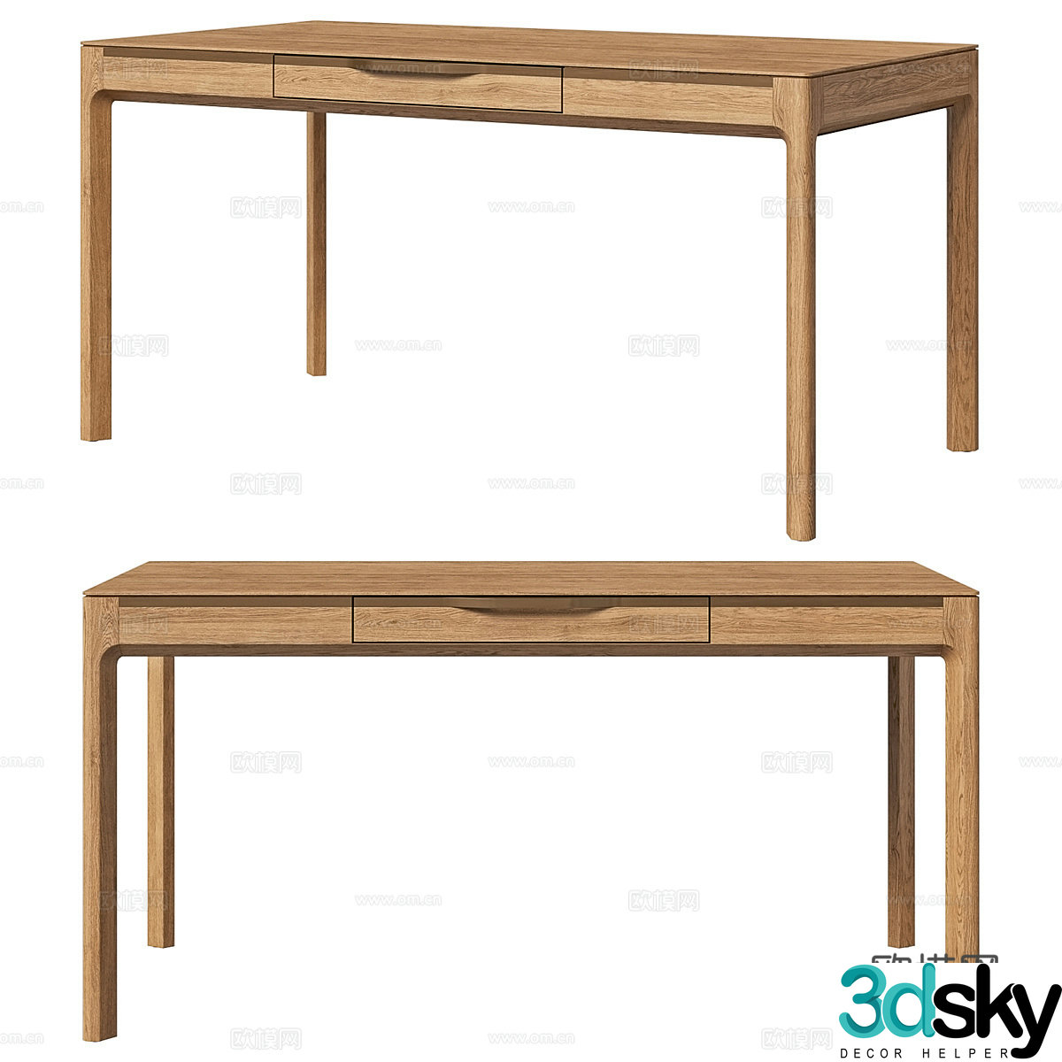 New Chinese Padua Teak Desk 3D Model