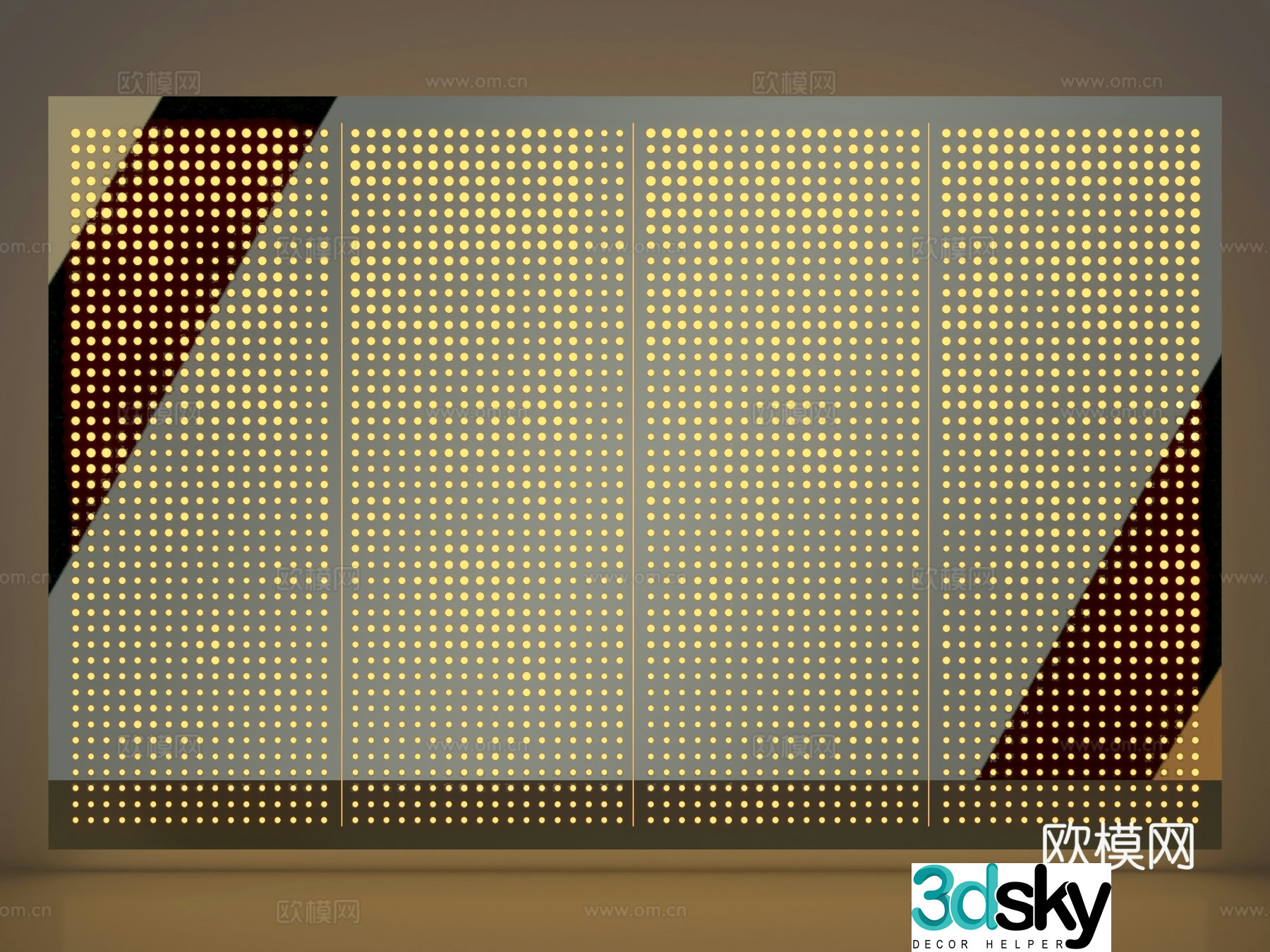 Light luxury punching plate translucent plate 3D model