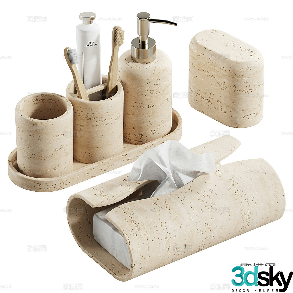 New Chinese style Wasabi toiletries 3D model
