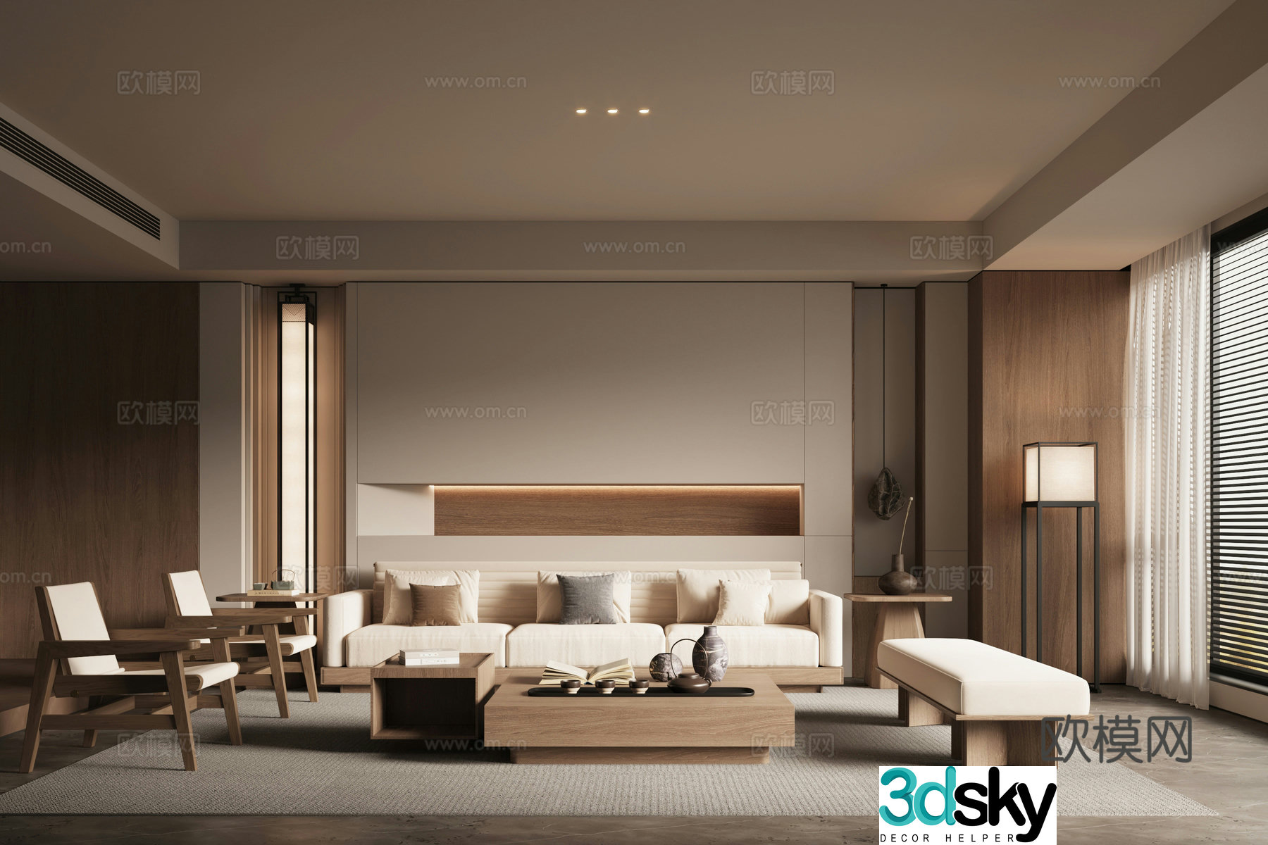 New Chinese Song style living room 3D model