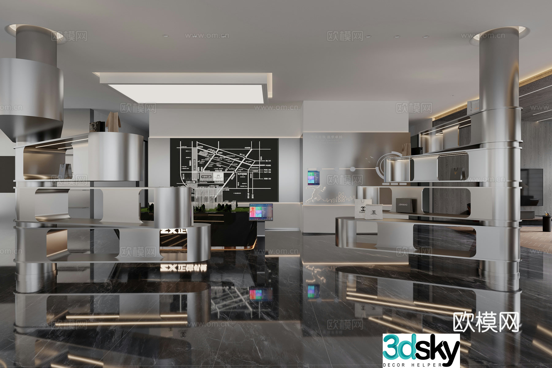 Modern sales office 3D model