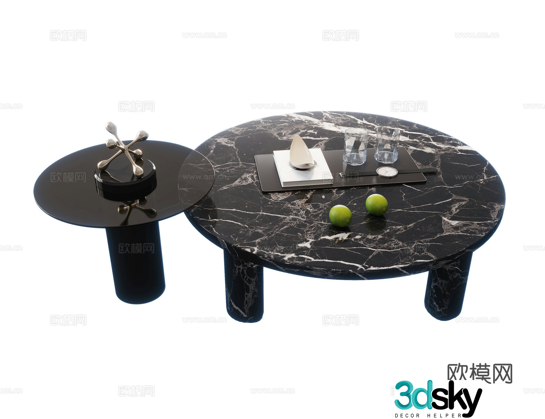Modern coffee table marble coffee table letter coffee table round coffee table coffee table ornament 3D model