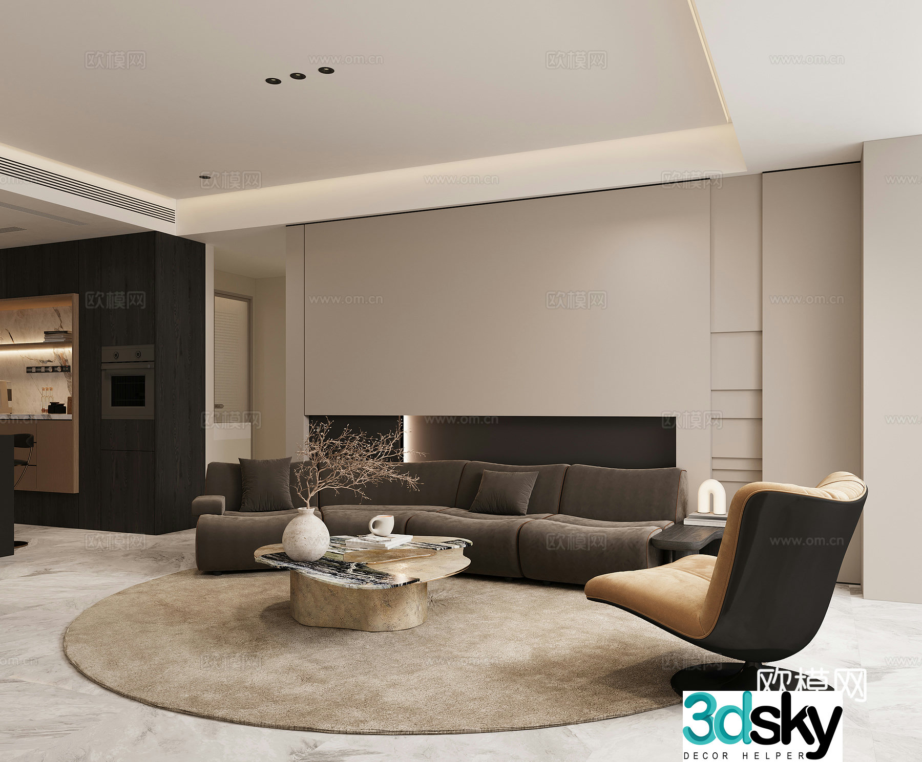 Modern living room 3d model