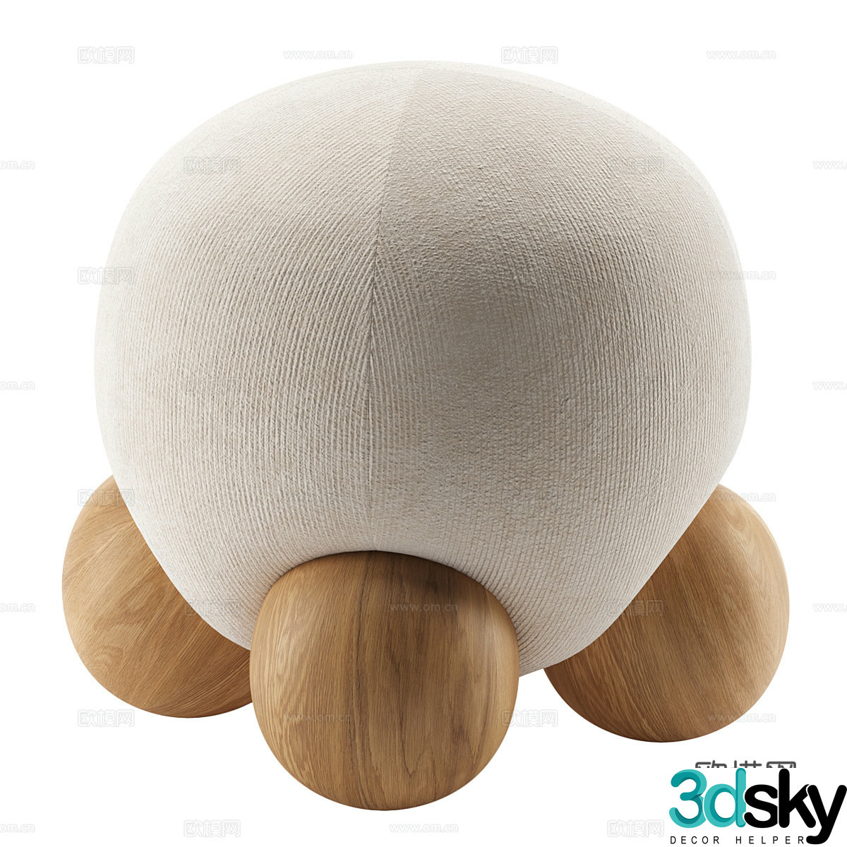 Modern Cream Style NABOO Stool 3D Model