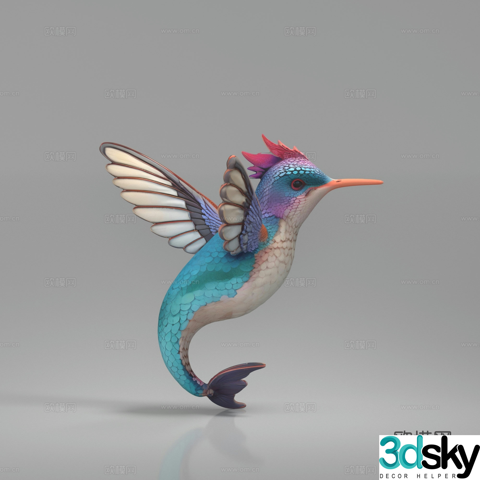 bird bird spirit bird myth ornament 3d model