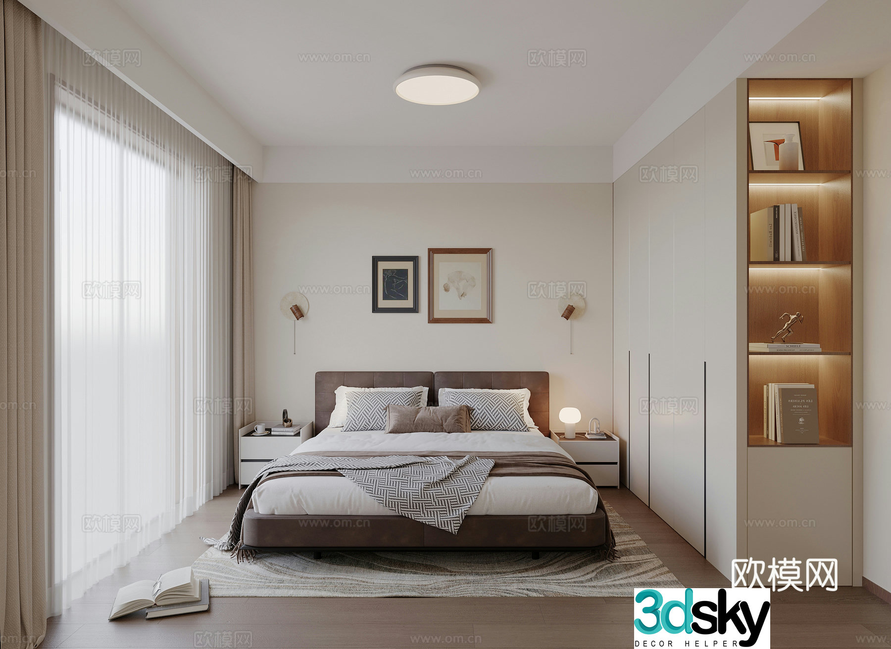 Middle-aged bedroom 3d model