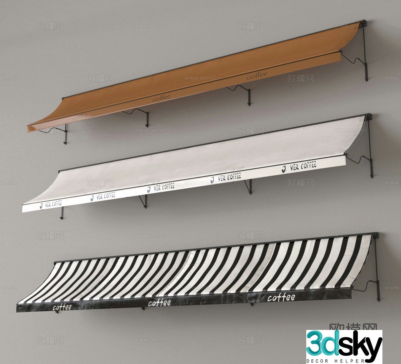 Awning rain 3D model