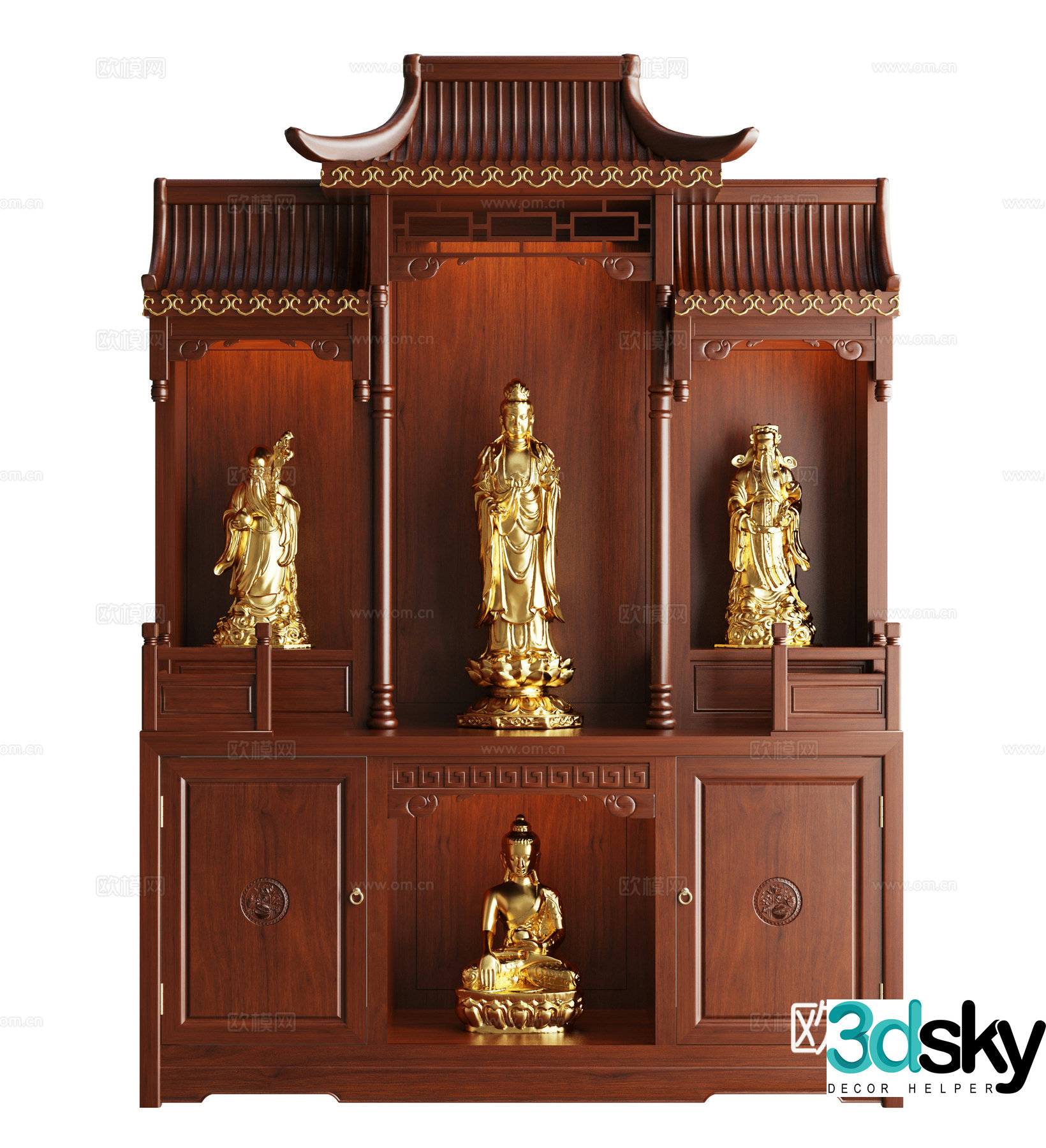 New Chinese style Buddhist niche 3D model