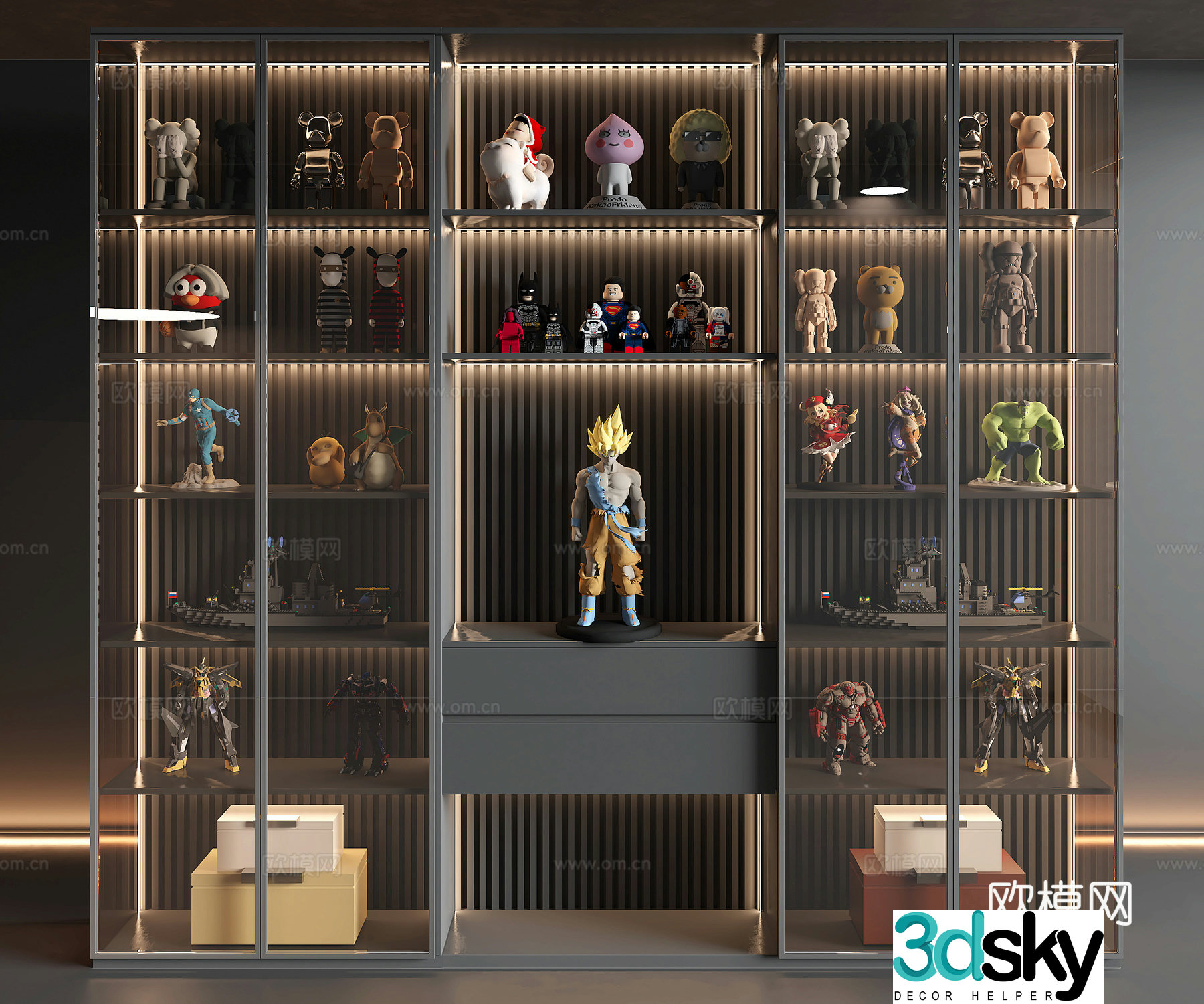 Modern figure cabinet 3d model