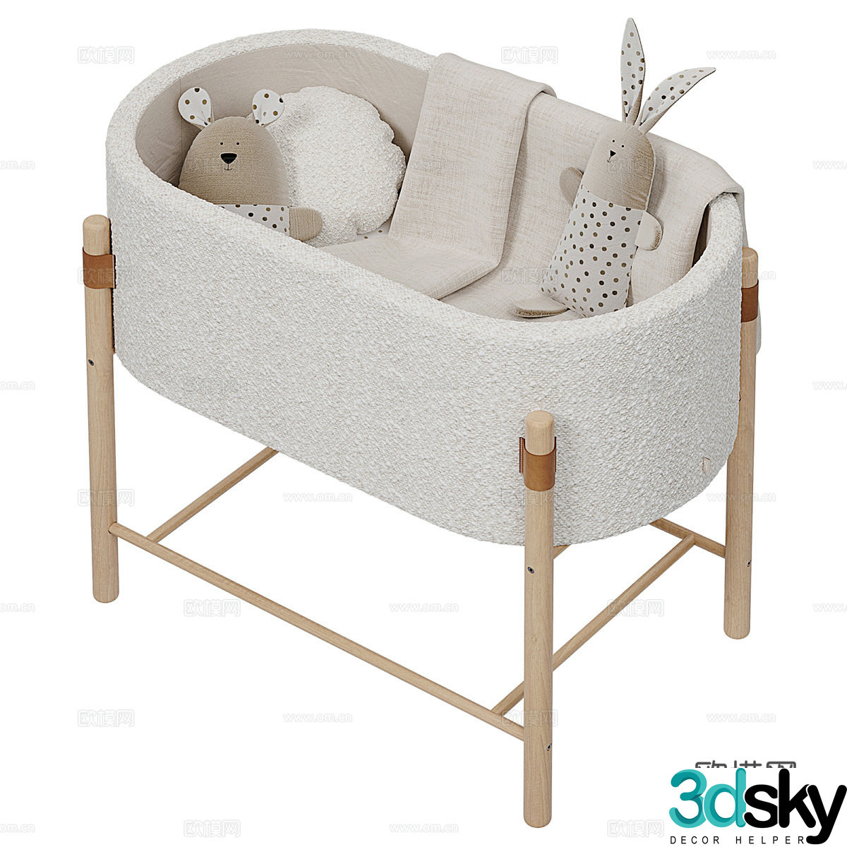 Modern Kave Home-Adara Crib 3d Model