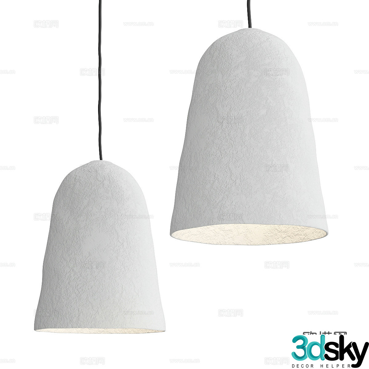 New Chinese style wabi sabi tulip chandelier 3D model