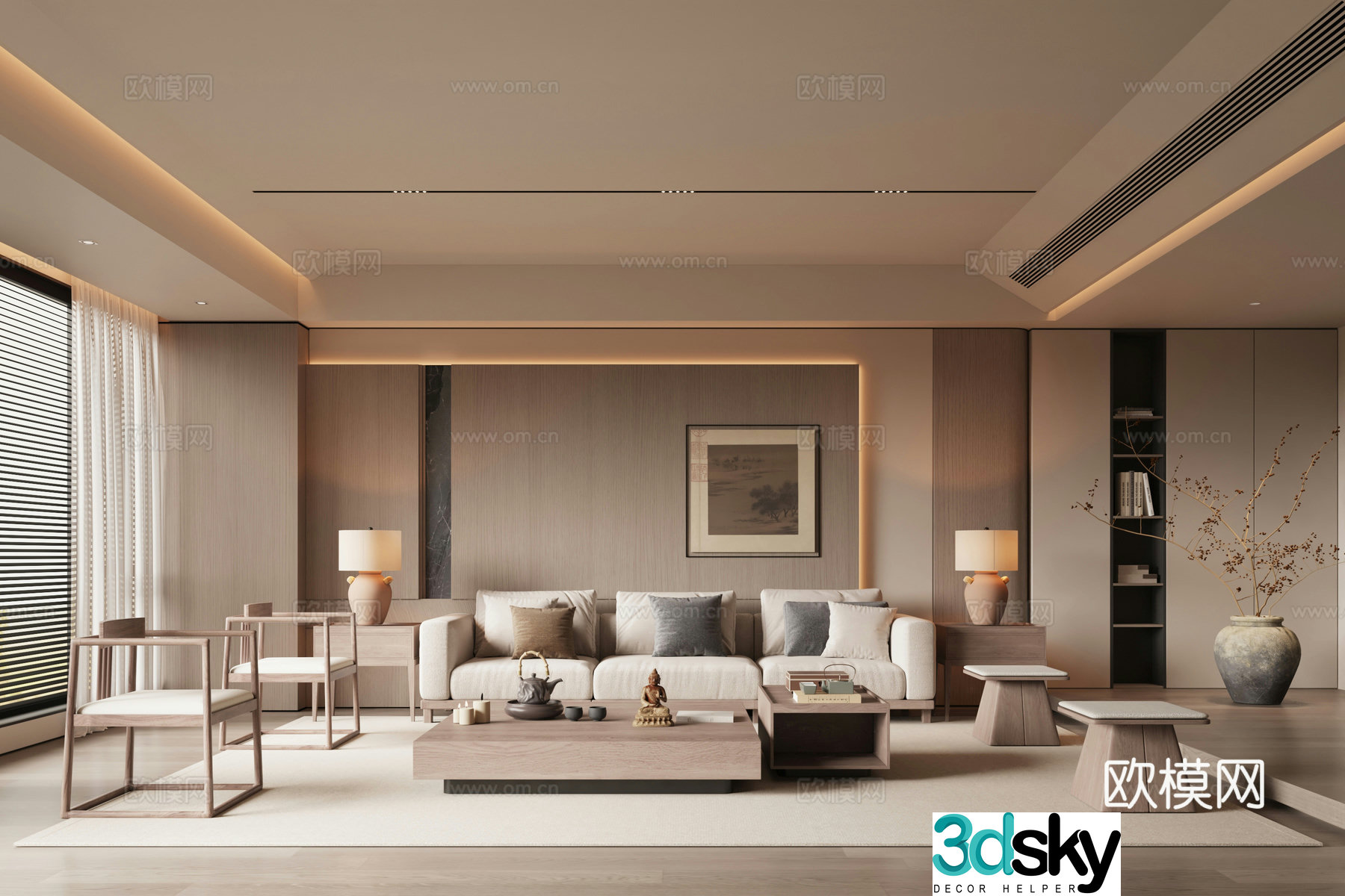 New Chinese Song style living room 3D model