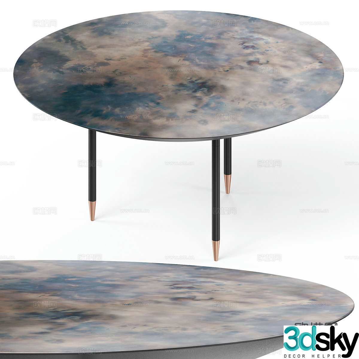 New Chinese round coffee table 3D model