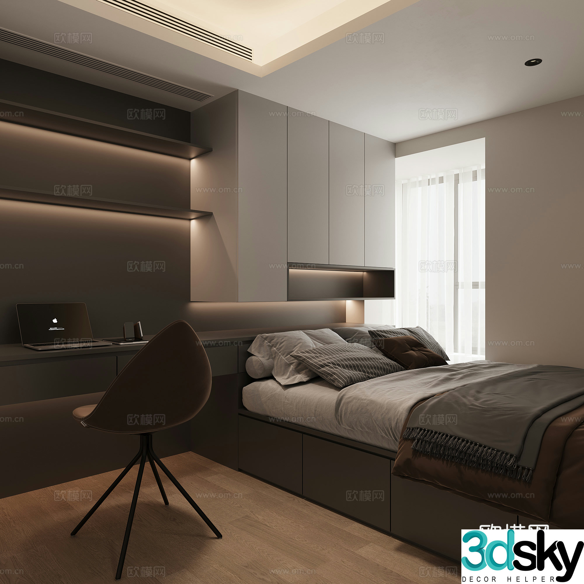 Modern tatami bedroom 3d model