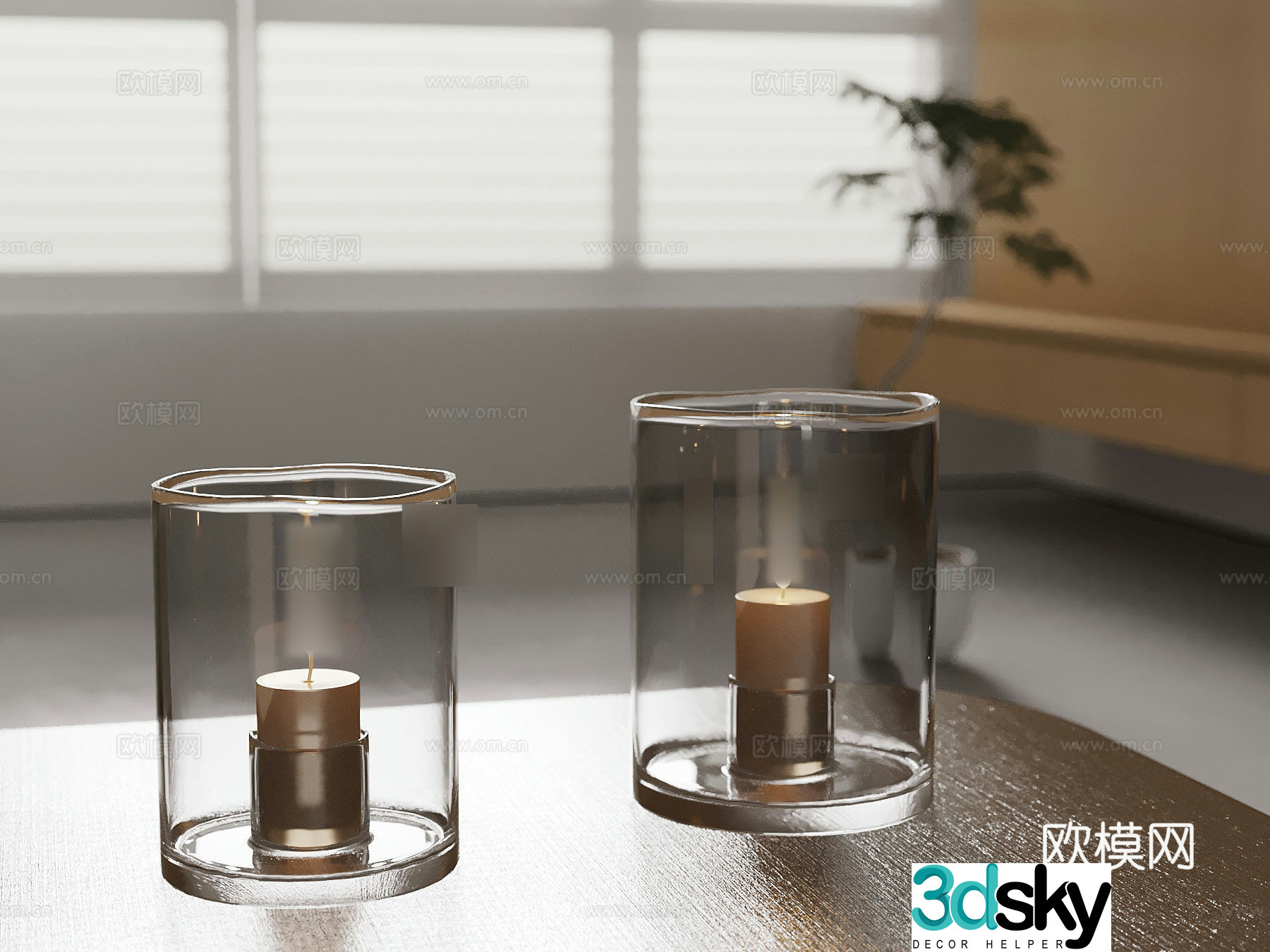 Modern candle ornament 3d model