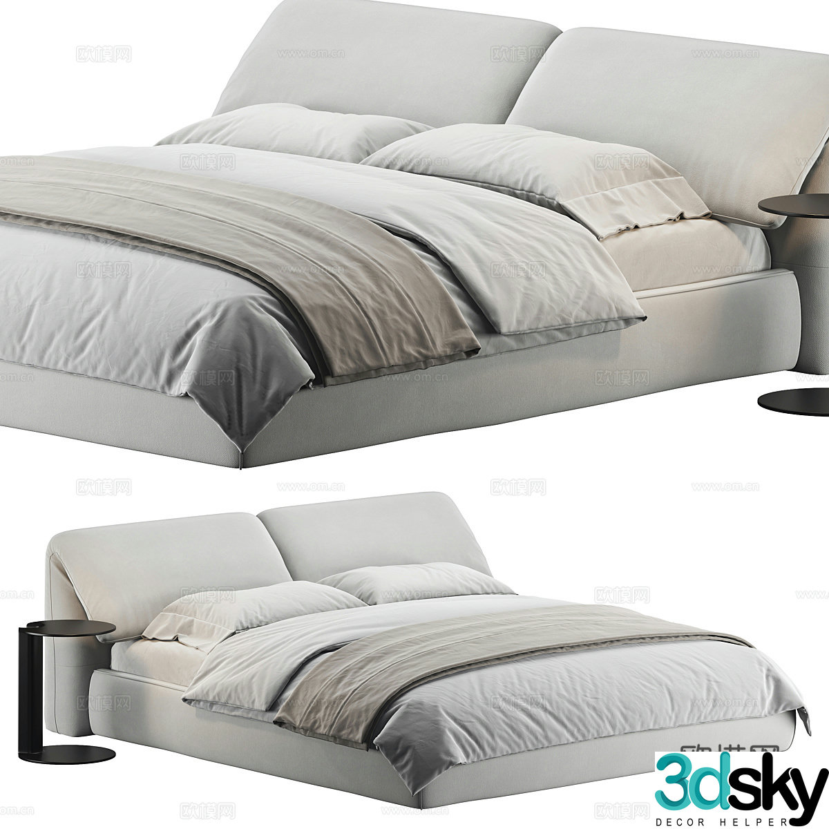Background double bed 3d model