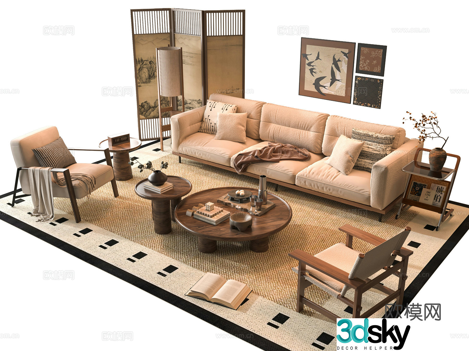 Wasabi sofa combination 3D model