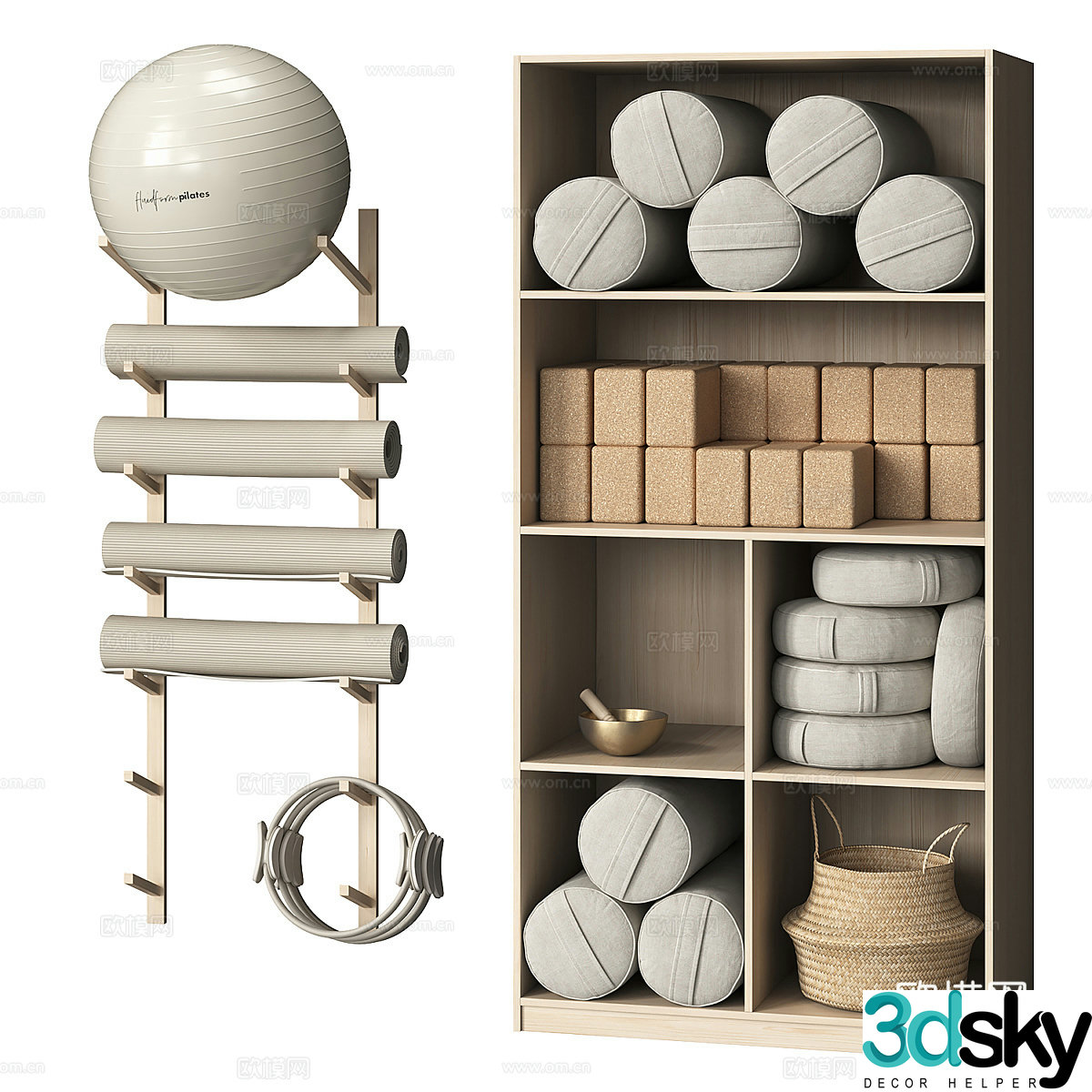 Yoga prop storage area 3D model