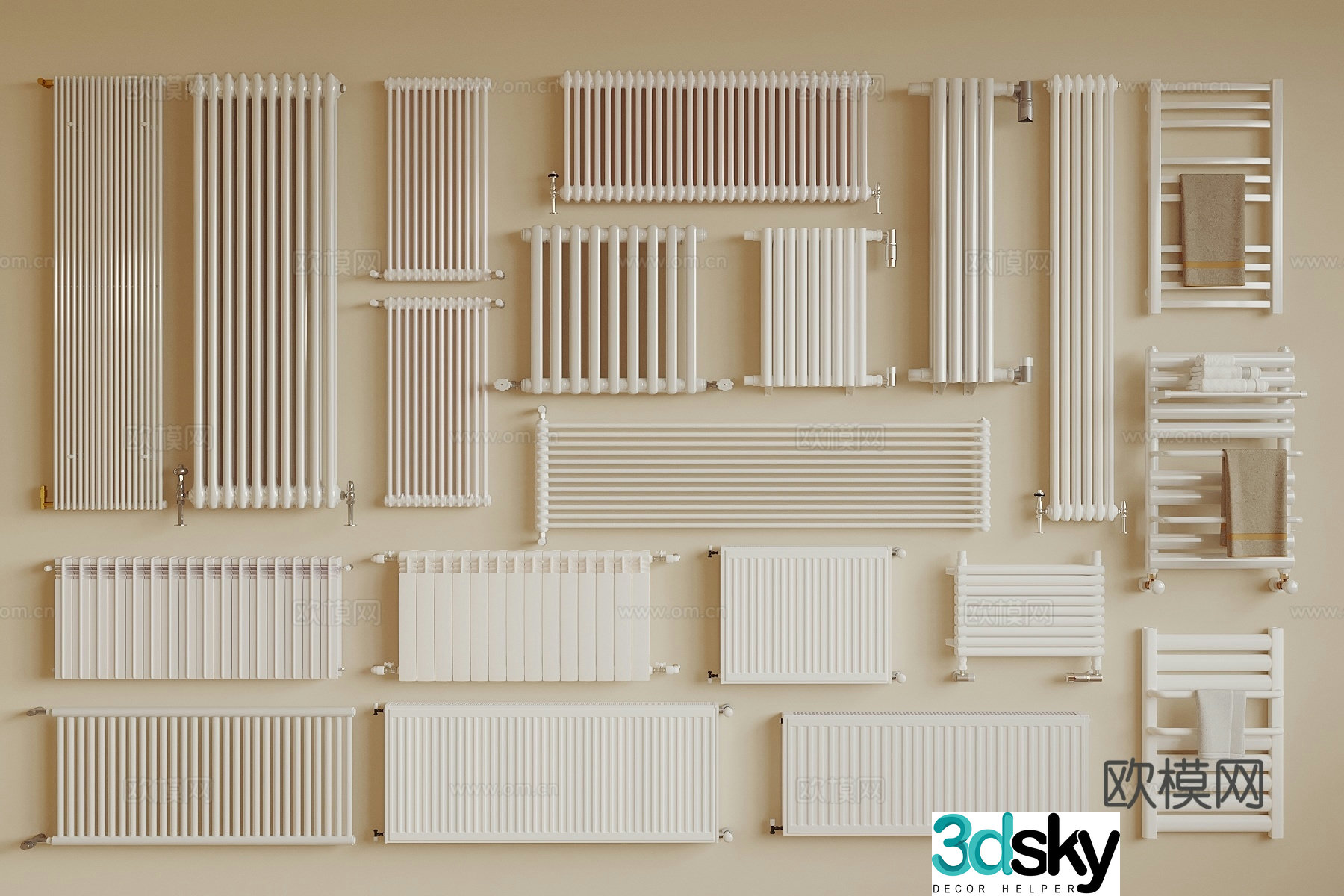 Radiator Heater Electric Towel Rack 3D Model