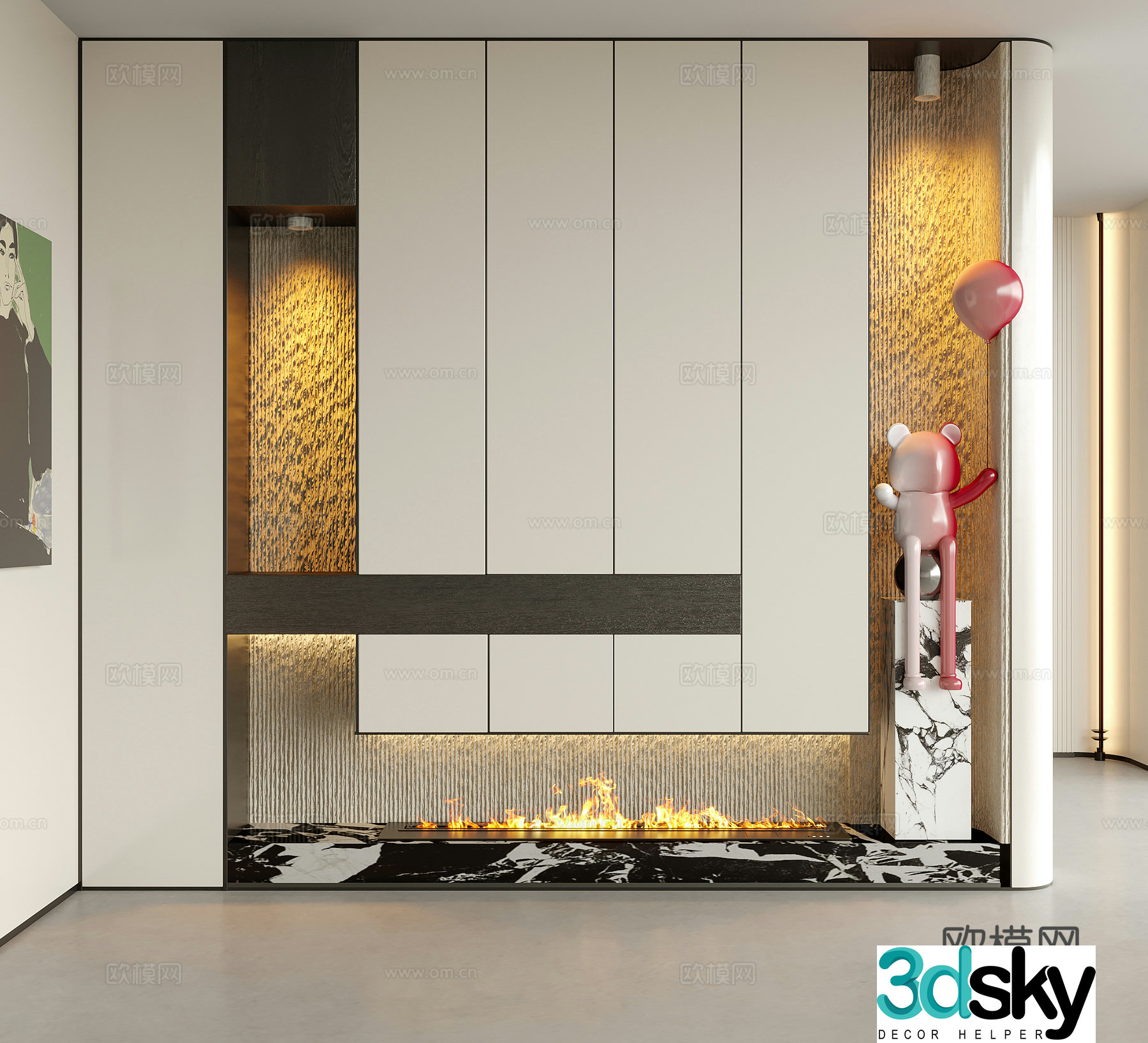 Modern decorative porch sculpture ornaments 3D model