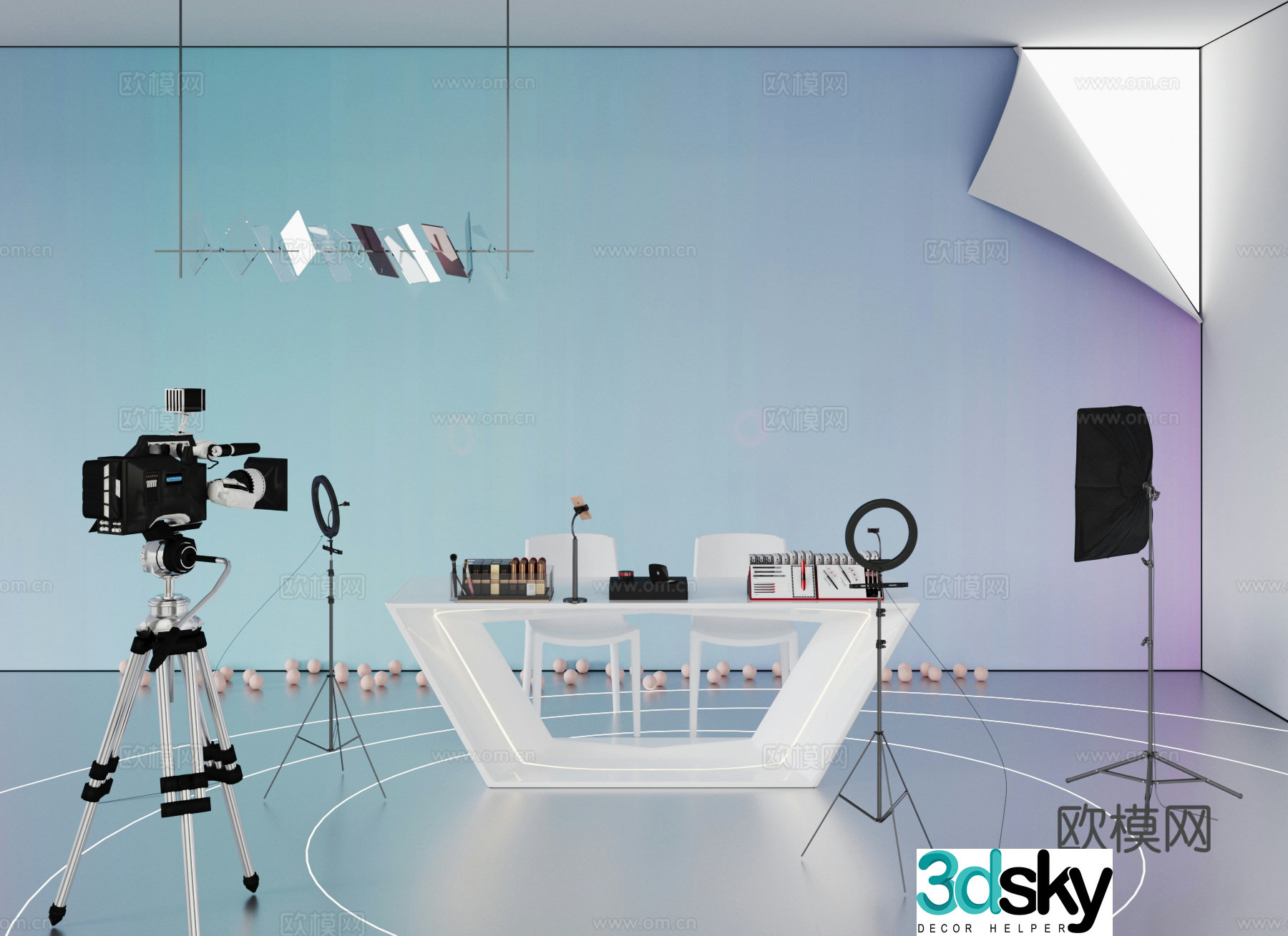 Live room Modern live room Live equipment Camera 3d model