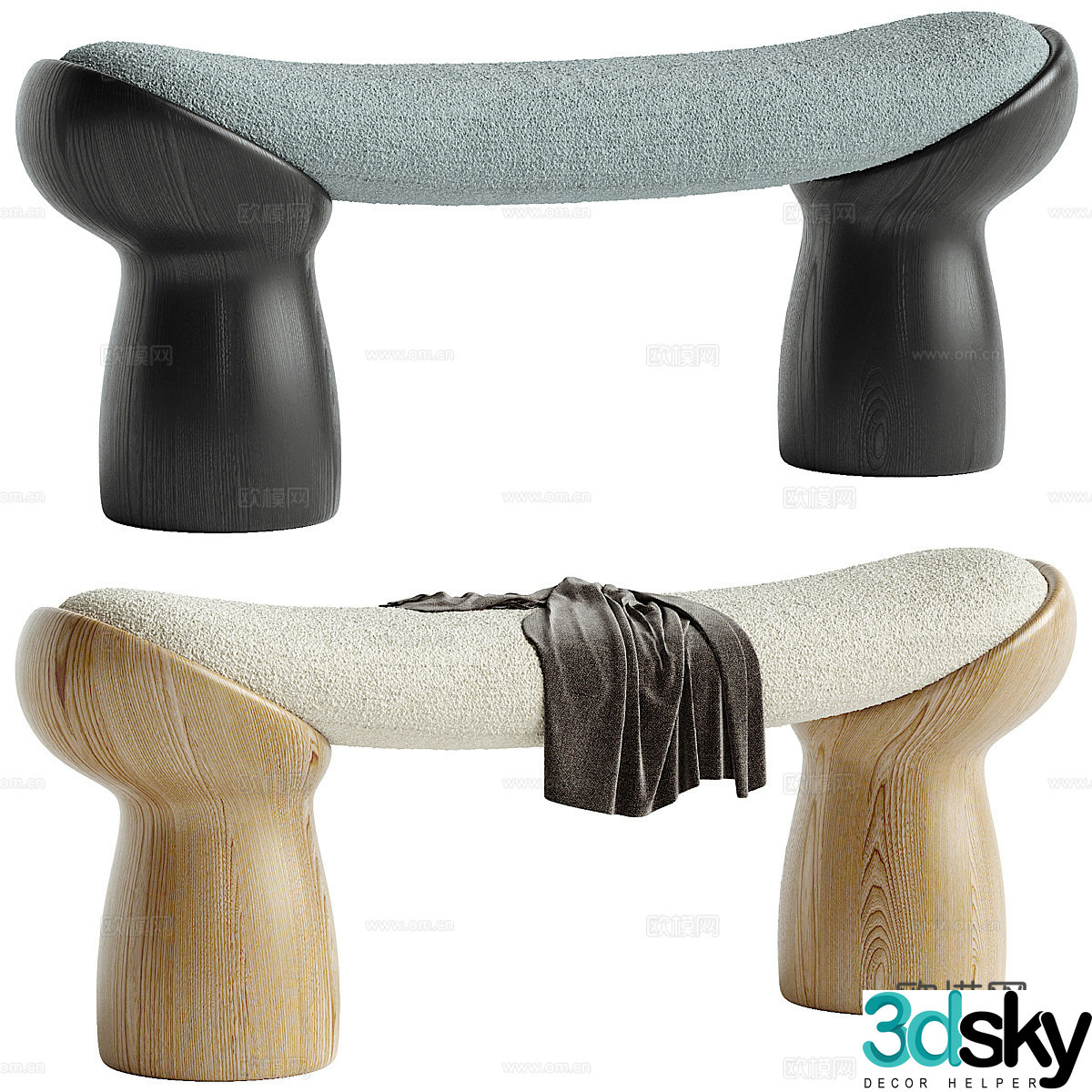 New Chinese style Sonia bench 3D model