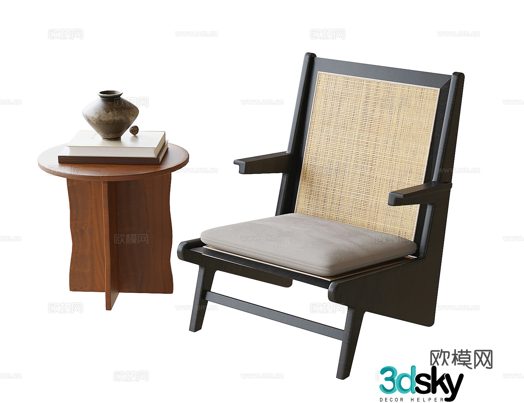 Modern leisure chair Single chair Side angle 3D model