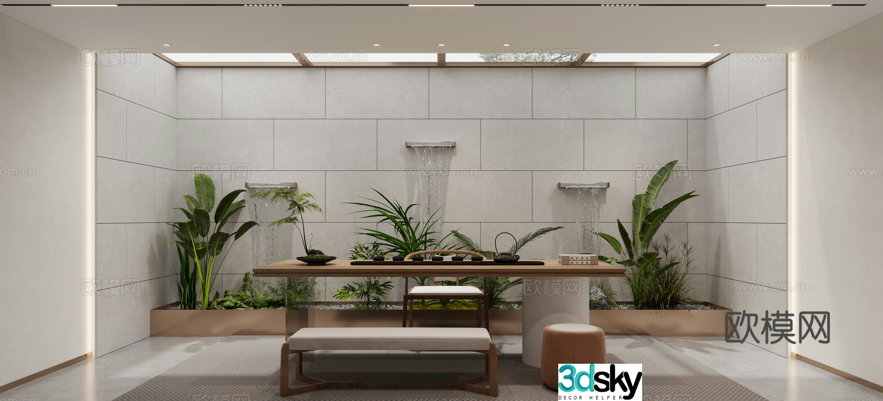 Modern tea room 3d model