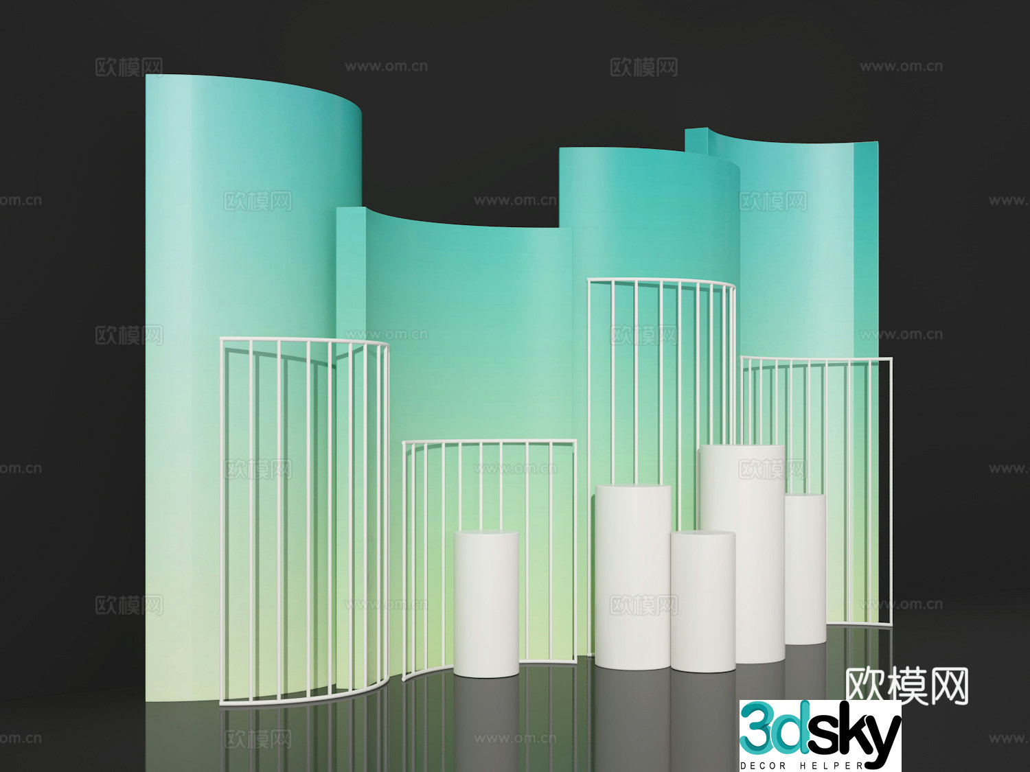 3d model of group photo wall