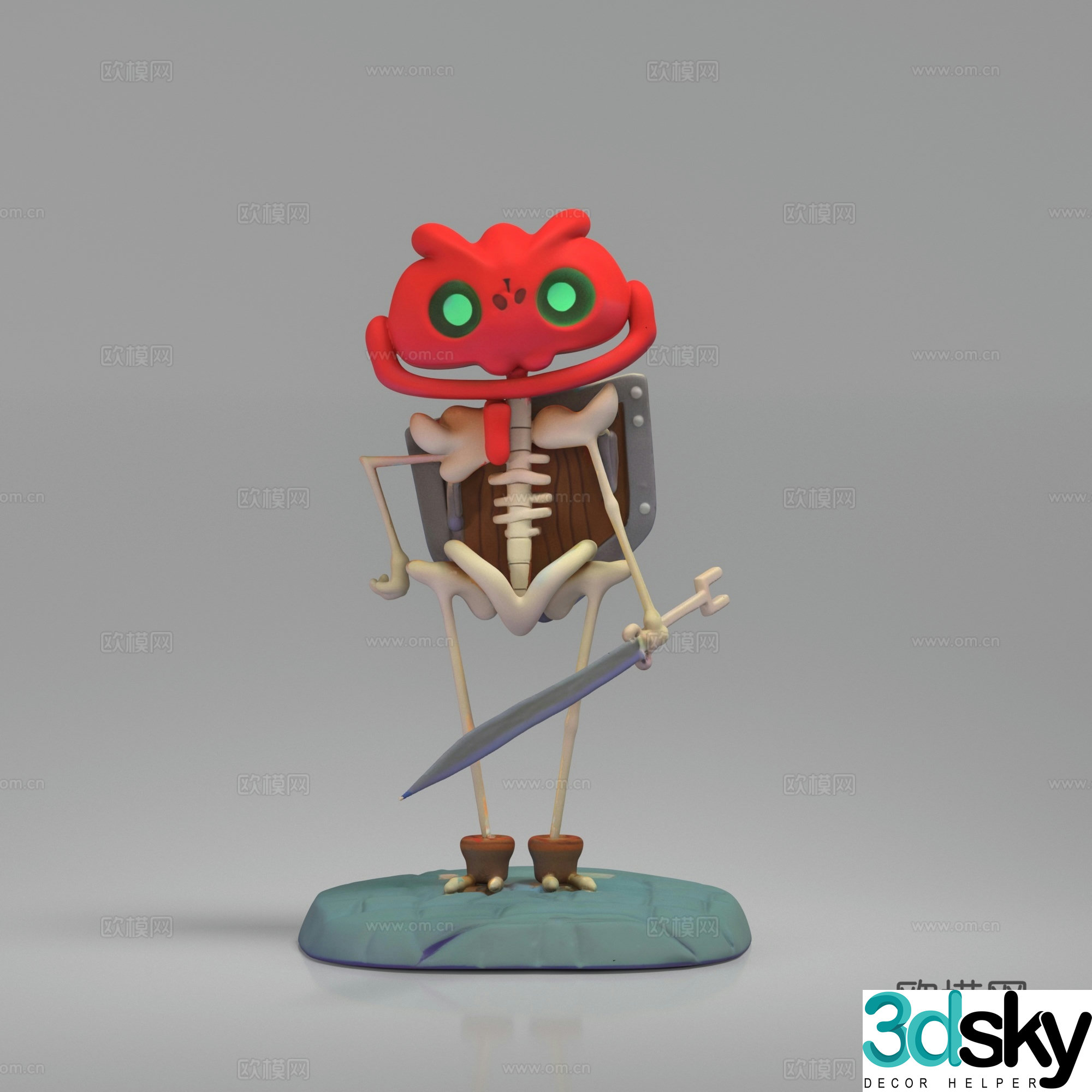 Cartoon Skeleton Skeleton Game Character 3D Model