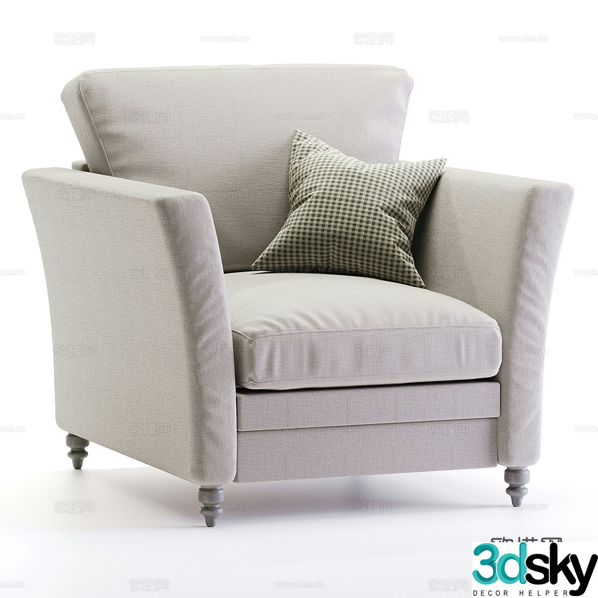 American Nottingham Armchair 3d Model