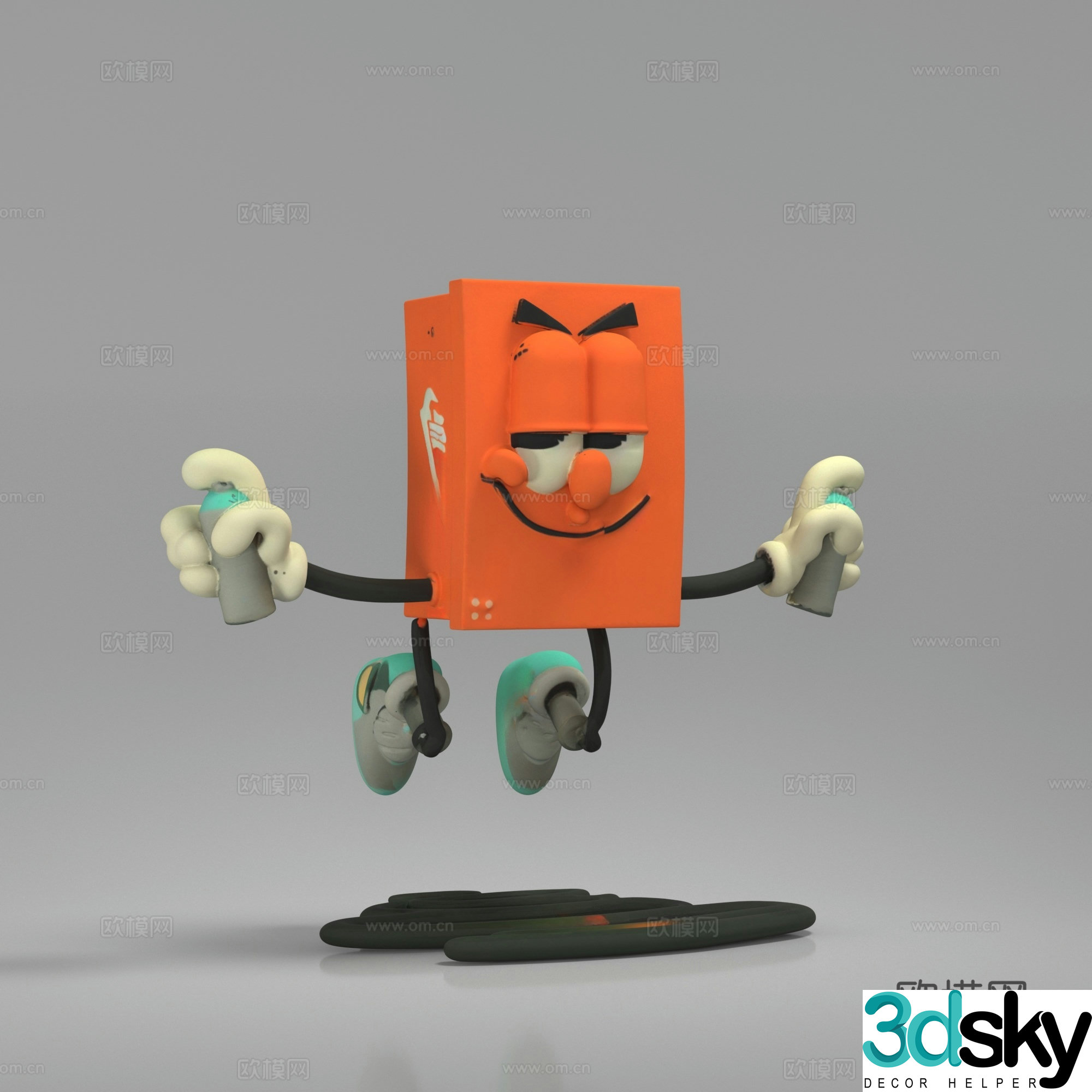 Cartoon Nike Shoe Box Game Character Toy 3D Model