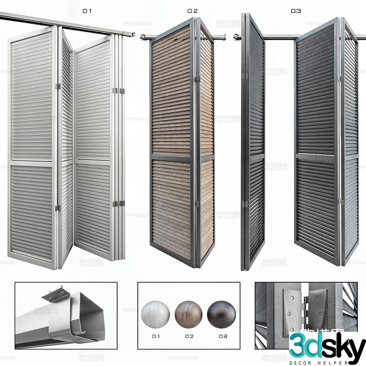 New Chinese folding door 3D model