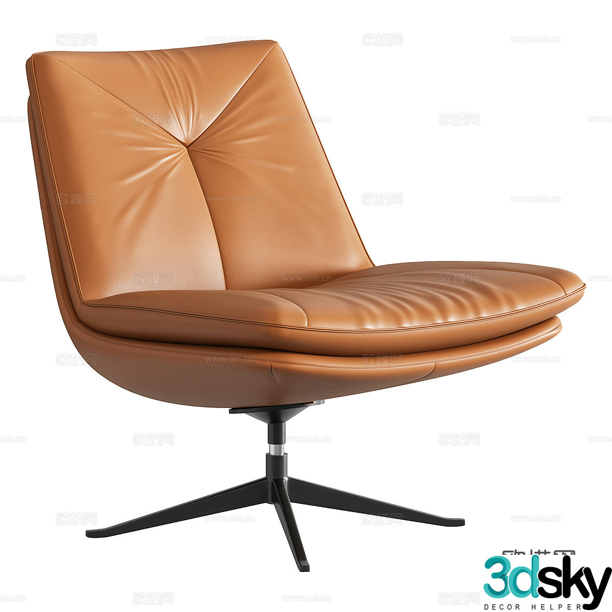 Italian York tan armchair 3d model