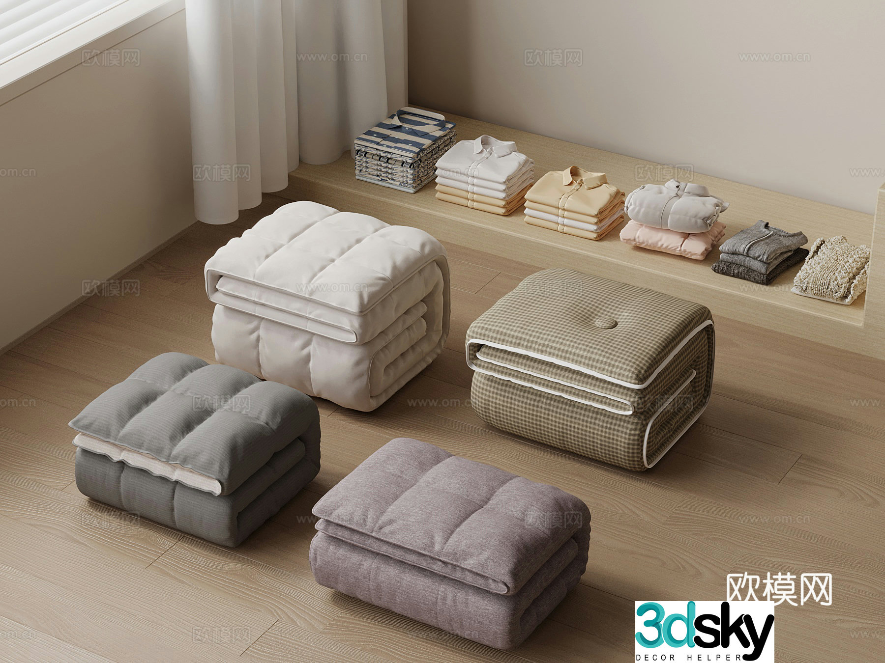 Modern Clothes Quilt 3d Model
