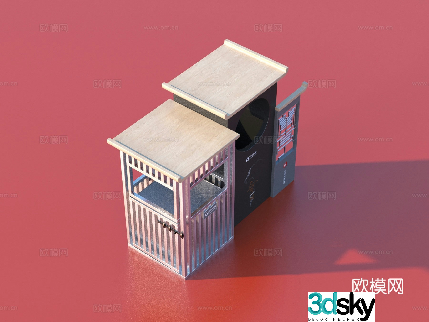 Trash can Outdoor trash can Public trash can 3d model