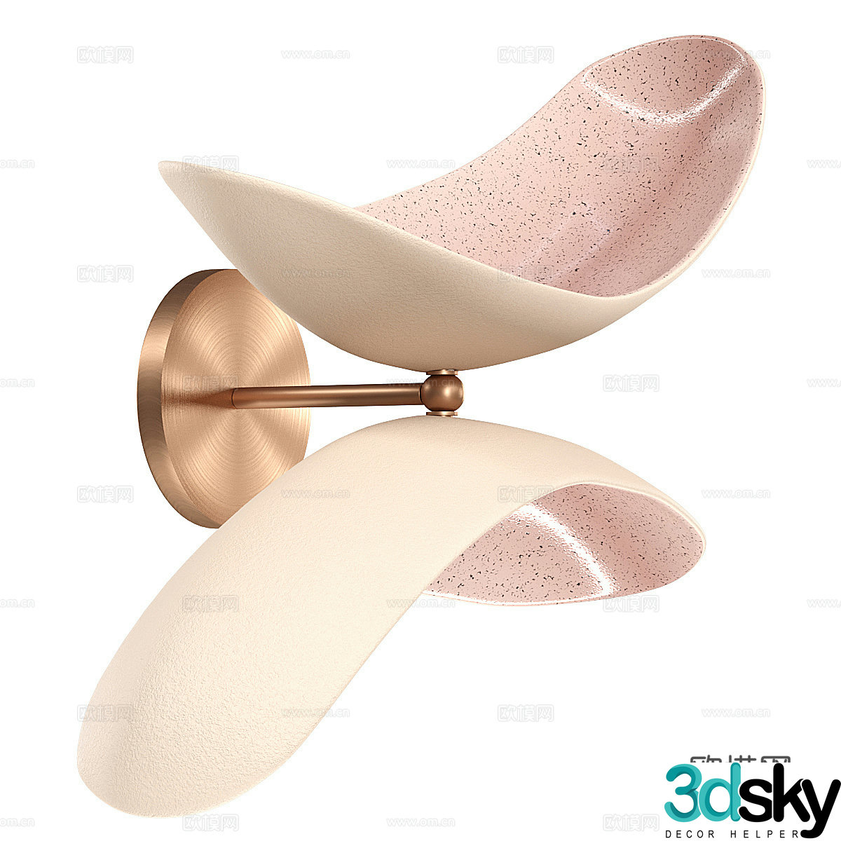 Creamy style decorative wall lamp 3d model