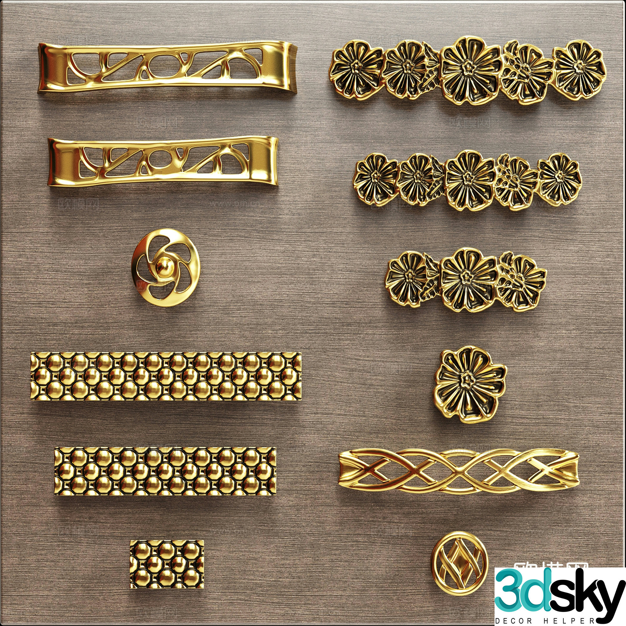 New Chinese furniture handle 3D model