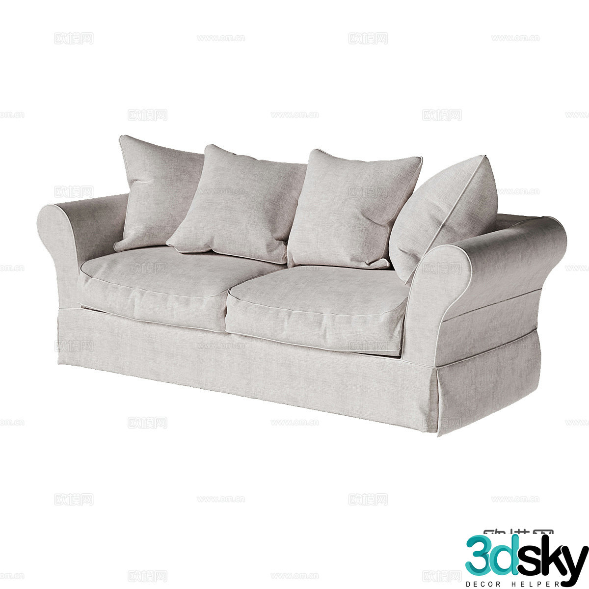 Modern double sofa fabric sofa casual sofa living room sofa office sofa 3d model