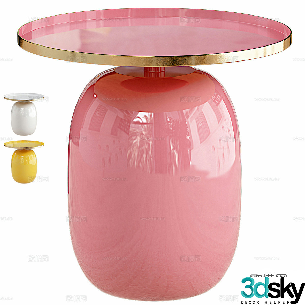 Modern Italian Berenika Mushroom Side Table 3D Model