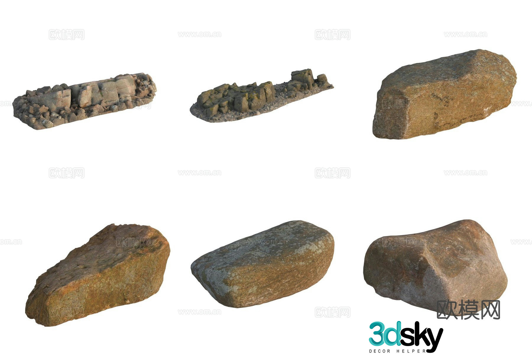 Stone Rock Pebbles 3d Model
