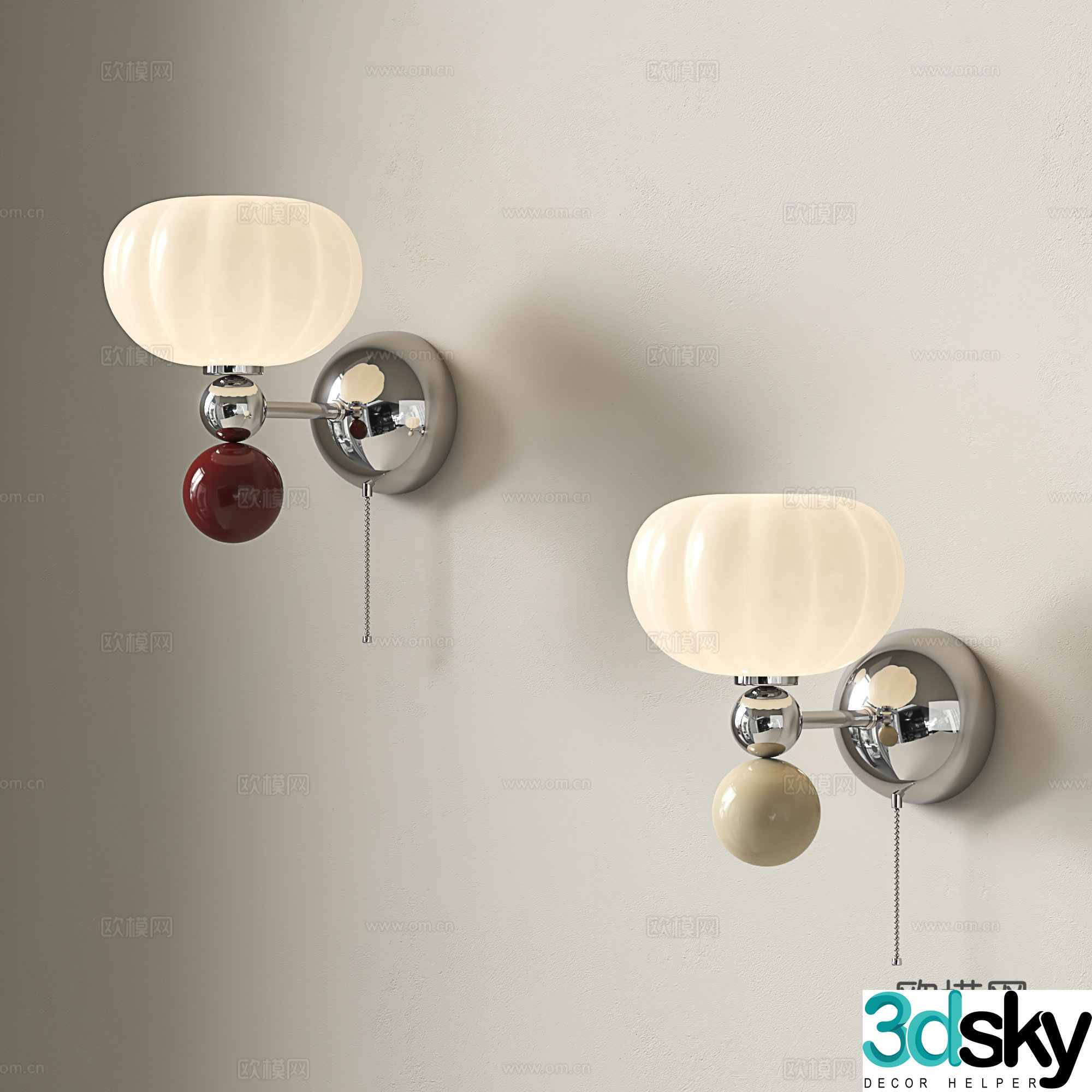 Retro style wall lamp Bauhaus wall lamp Middle style wall lamp Cream style wall lamp Bedside wall lamp 3D model