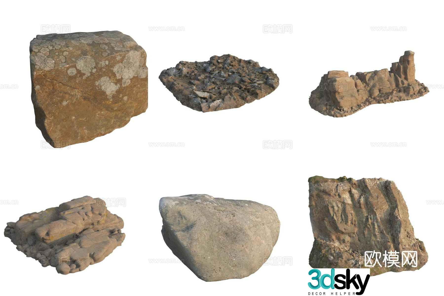 Stone Rock Pebbles 3d Model