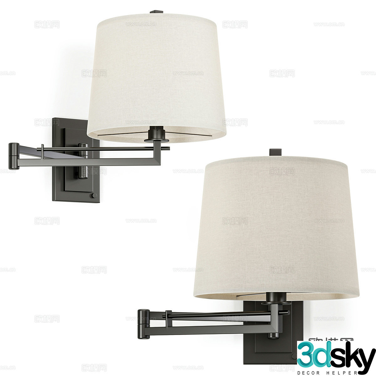Modern Italian Franklin Iron wall lamp 3d model